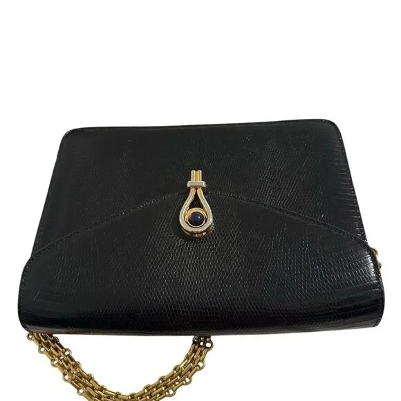 Gucci Black and Gold Leather Clutch - Picture 7 of 15